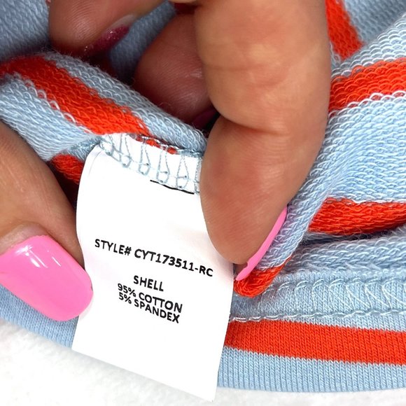 NWT Code X Mode Striped Crop Balloon Sleeve Top - Picture 4 of 8